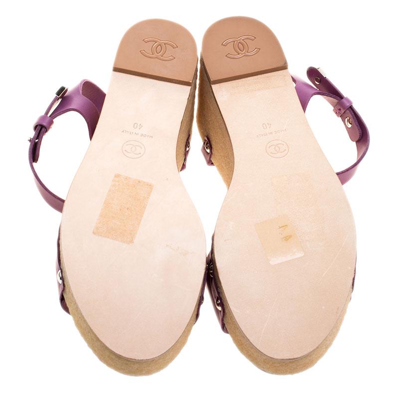 purple chanel sandals