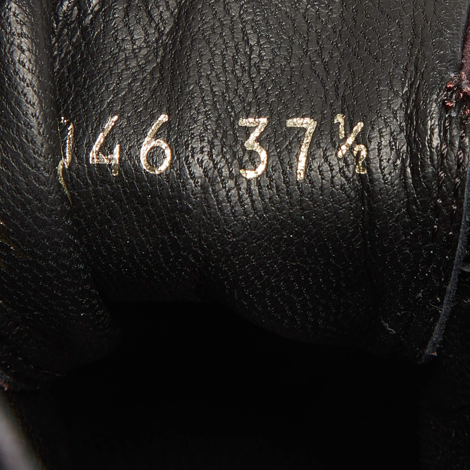 Chanel Cuero Morado CC Camelia Zapatillas Altas Talla 37.5 3