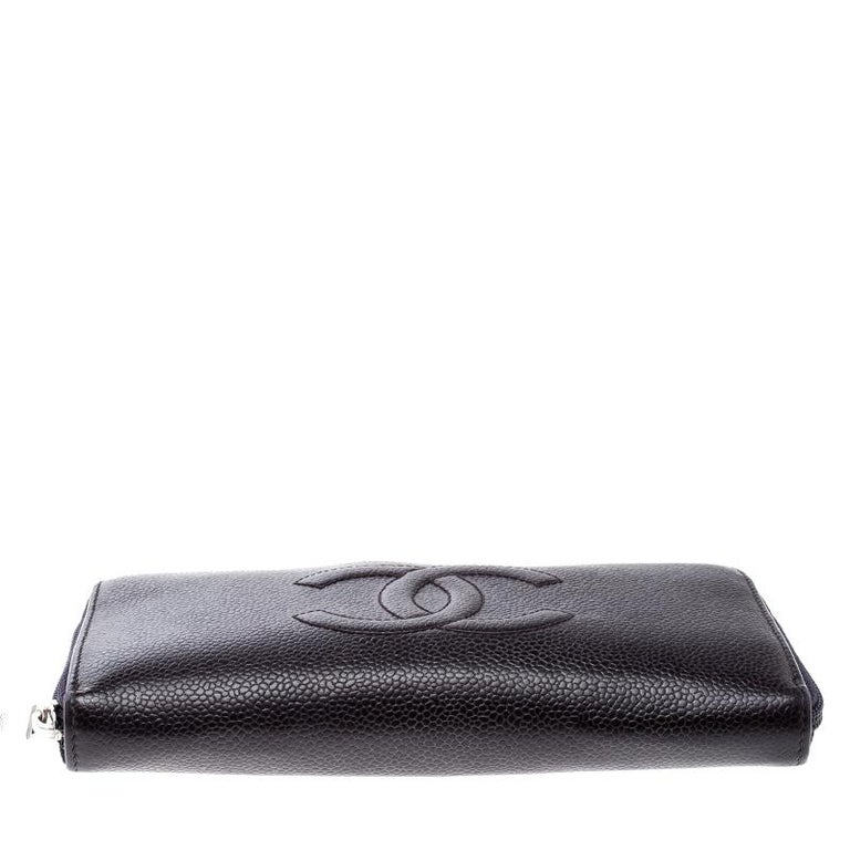 Chanel Purple Leather Timeless L Gusset Zip Around Wallet For Sale at ...