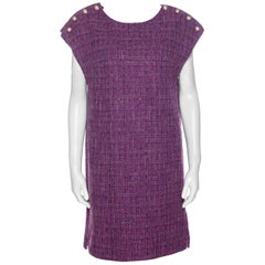 Chanel Purple Metallic Tweed Tunic Dress M