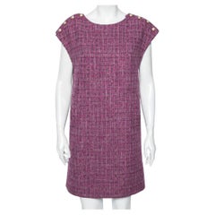 Chanel Purple Metallic Tweed Tunic Dress M