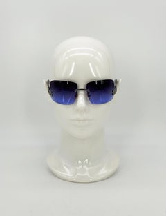 Chanel Purple Ombre Lens CC Logo Rimless Sunglasses c2000s