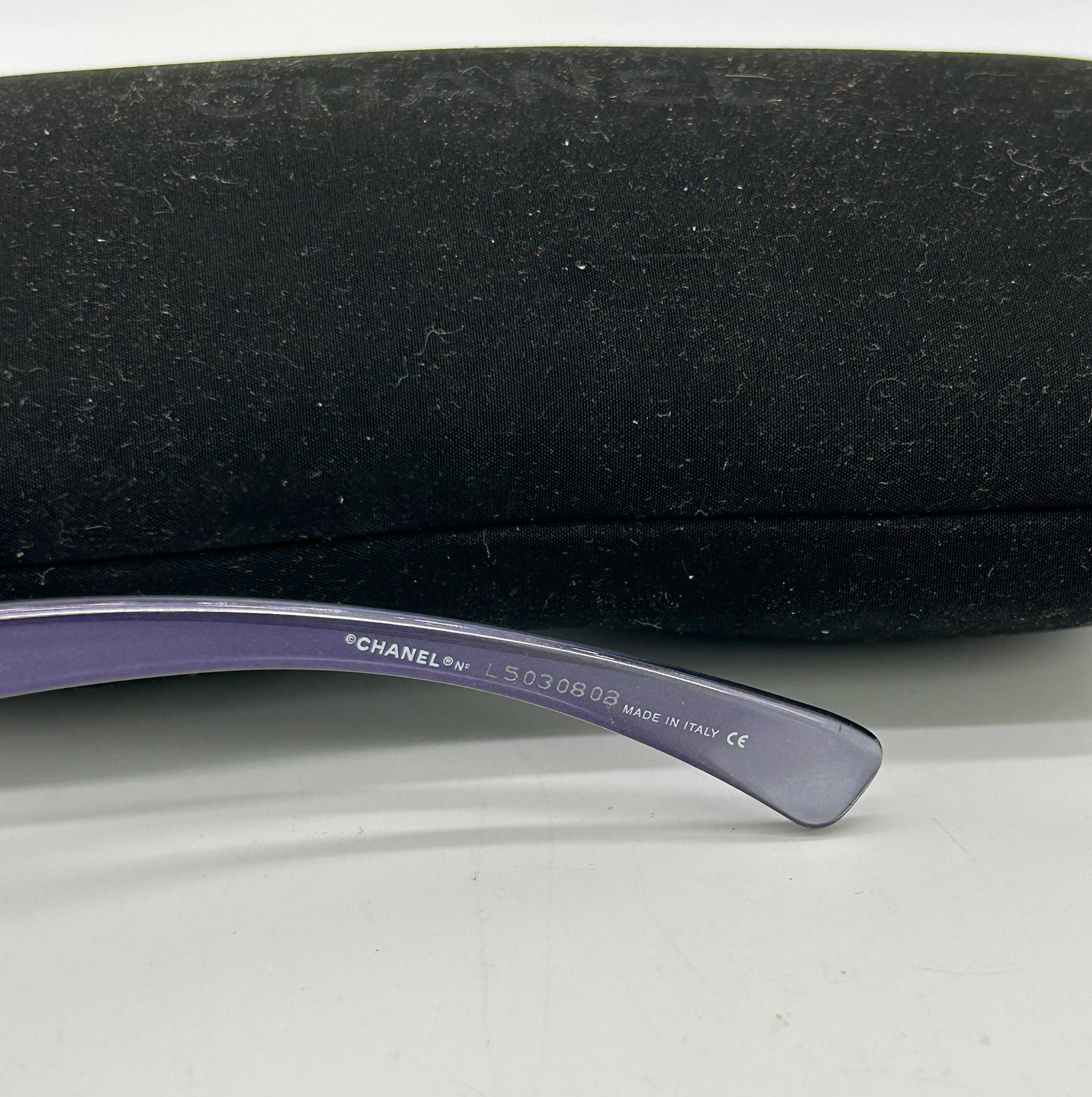 Chanel Lila Ombre Linse CC Logo randlose Sonnenbrille c2000s im Angebot 4