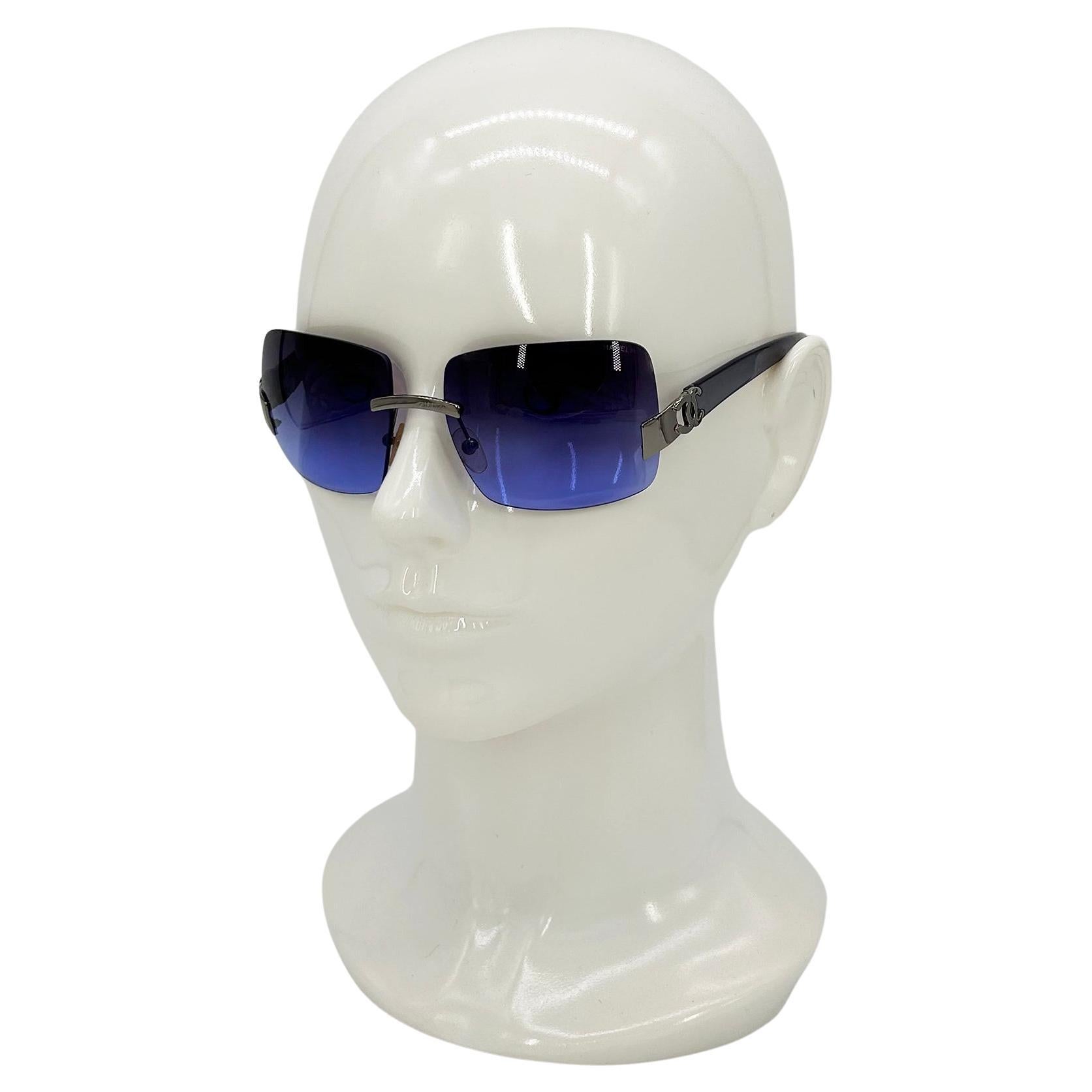Chanel Lila Ombre Linse CC Logo randlose Sonnenbrille c2000s im Angebot