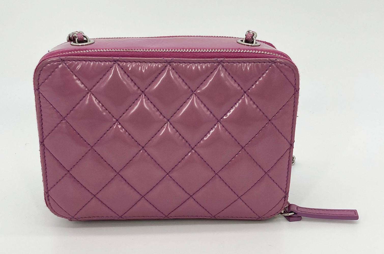 purple patent leather purse