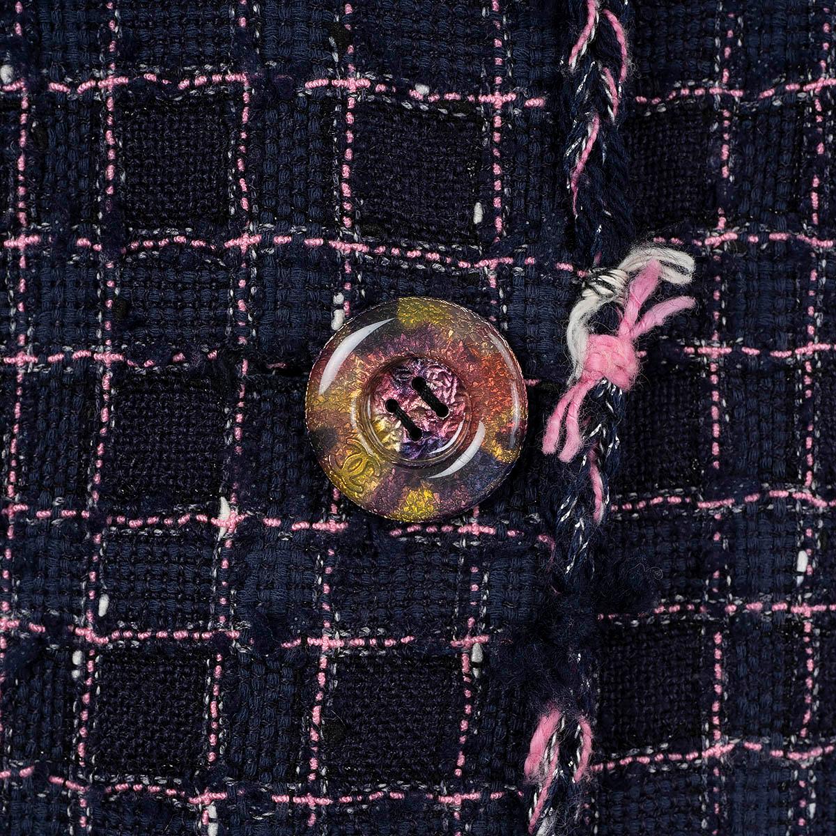 CHANEL purple & pink 2015 15S SHORT SLEEVE TWEED Coat Jacket 38 S 4
