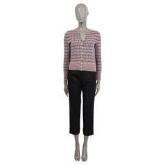 CHANEL lila & rosa Kaschmir 2001 01P CLOVER Strickjacke Pullover 42 L