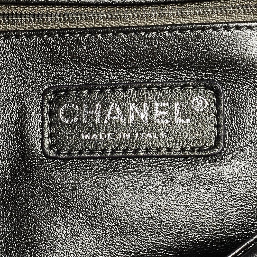 Black Chanel Purple Pleated Leather Doctors Bag