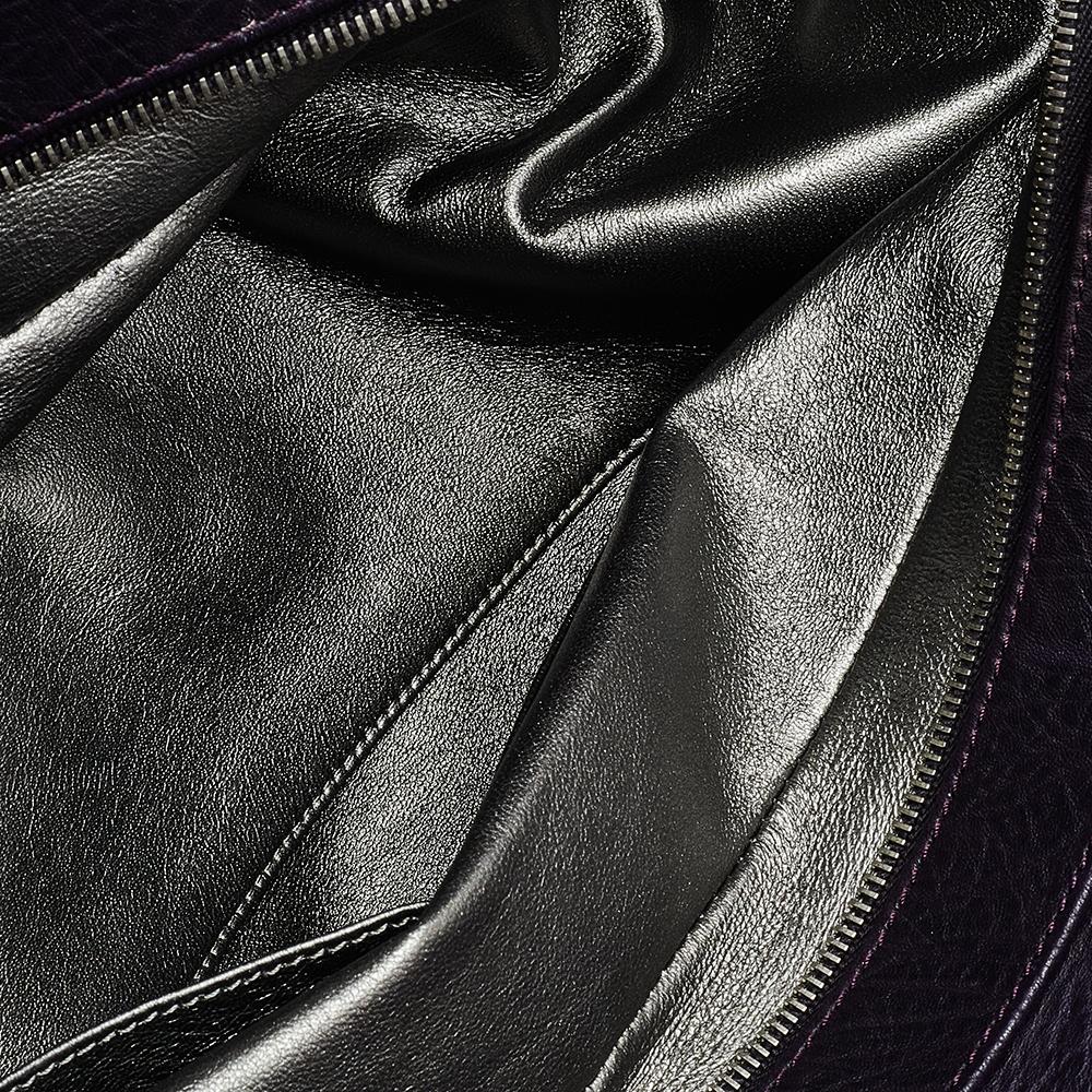 Women's Chanel Purple Pleated Leather Doctors Bag