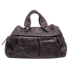 Chanel Purple Pleated Leather Doctors Bag