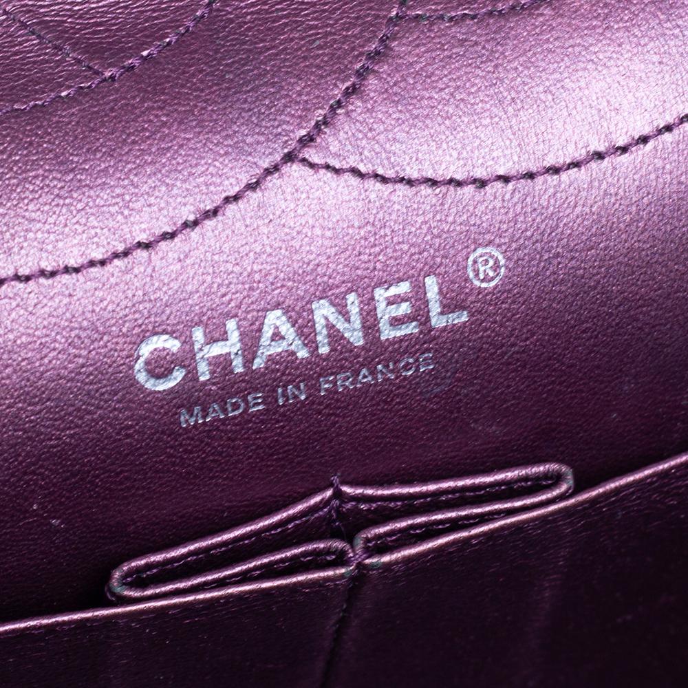 Chanel Purple Quilted Aged Leather Reissue 2.55 Classic 227 Flap Bag 2
