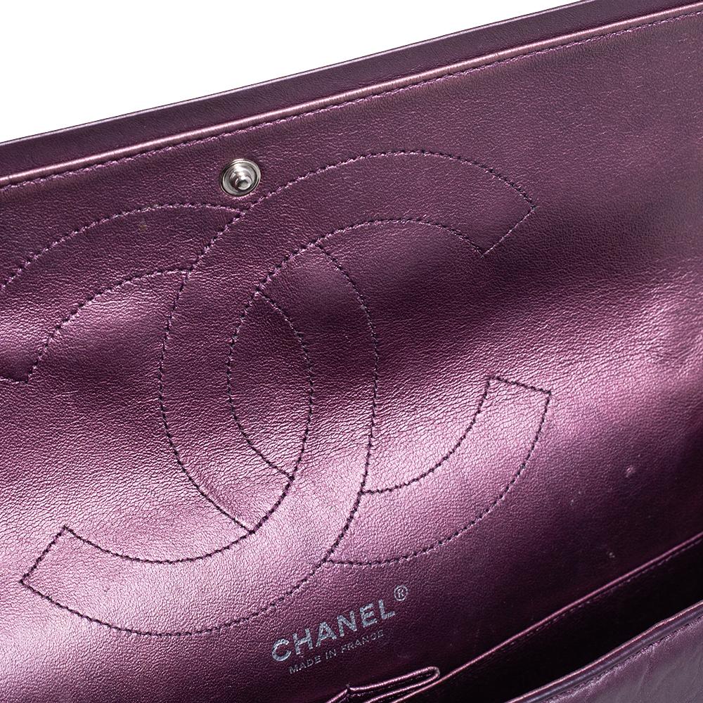 Chanel Purple Quilted Aged Leather Reissue 2.55 Classic 227 Flap Bag 3