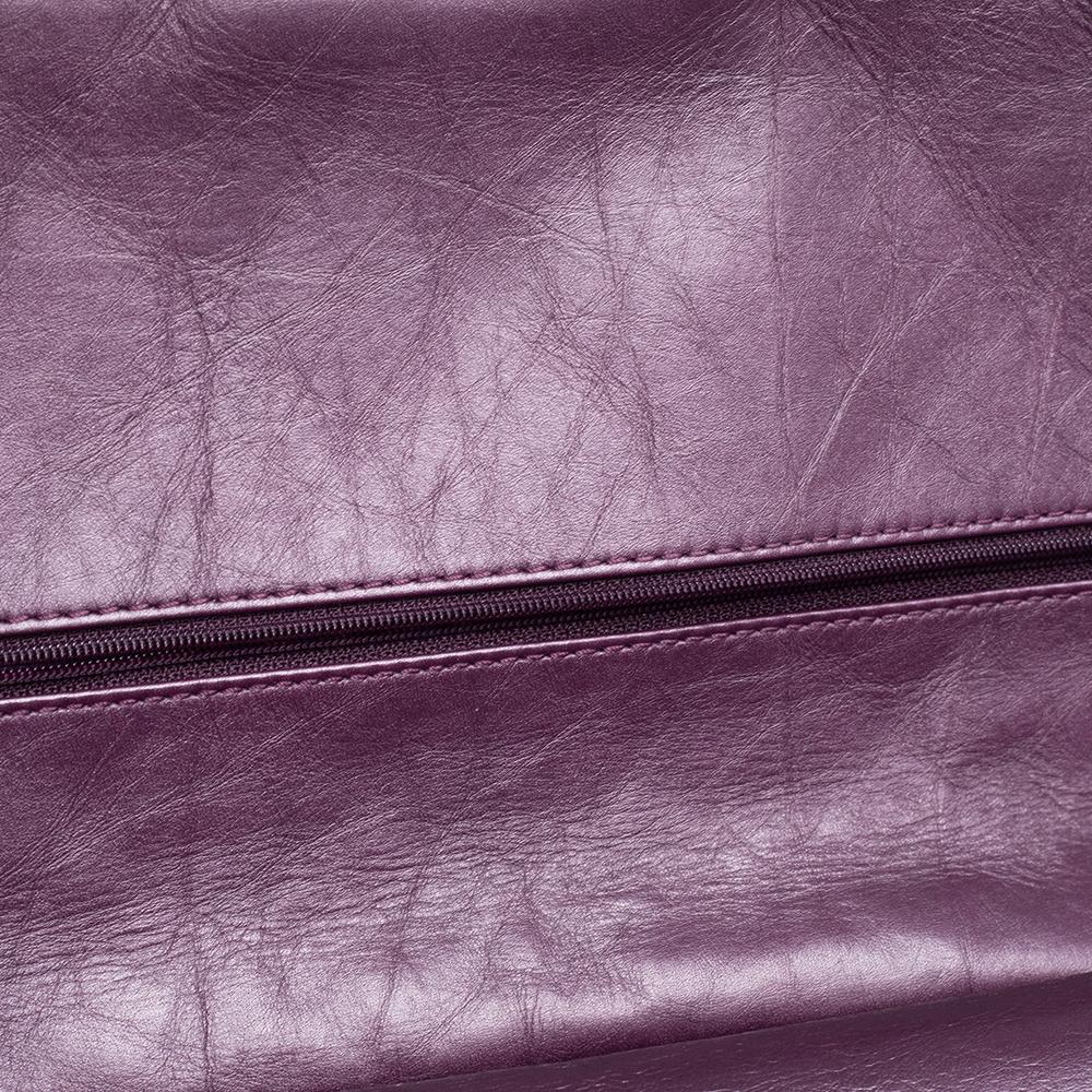 Chanel Purple Quilted Aged Leather Reissue 2.55 Classic 227 Flap Bag 8