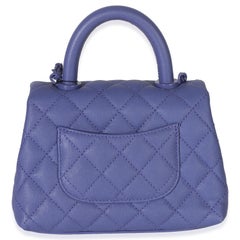 Chanel Purple Quilted Caviar Incognito Mini Coco Top Handle Flap Bag
