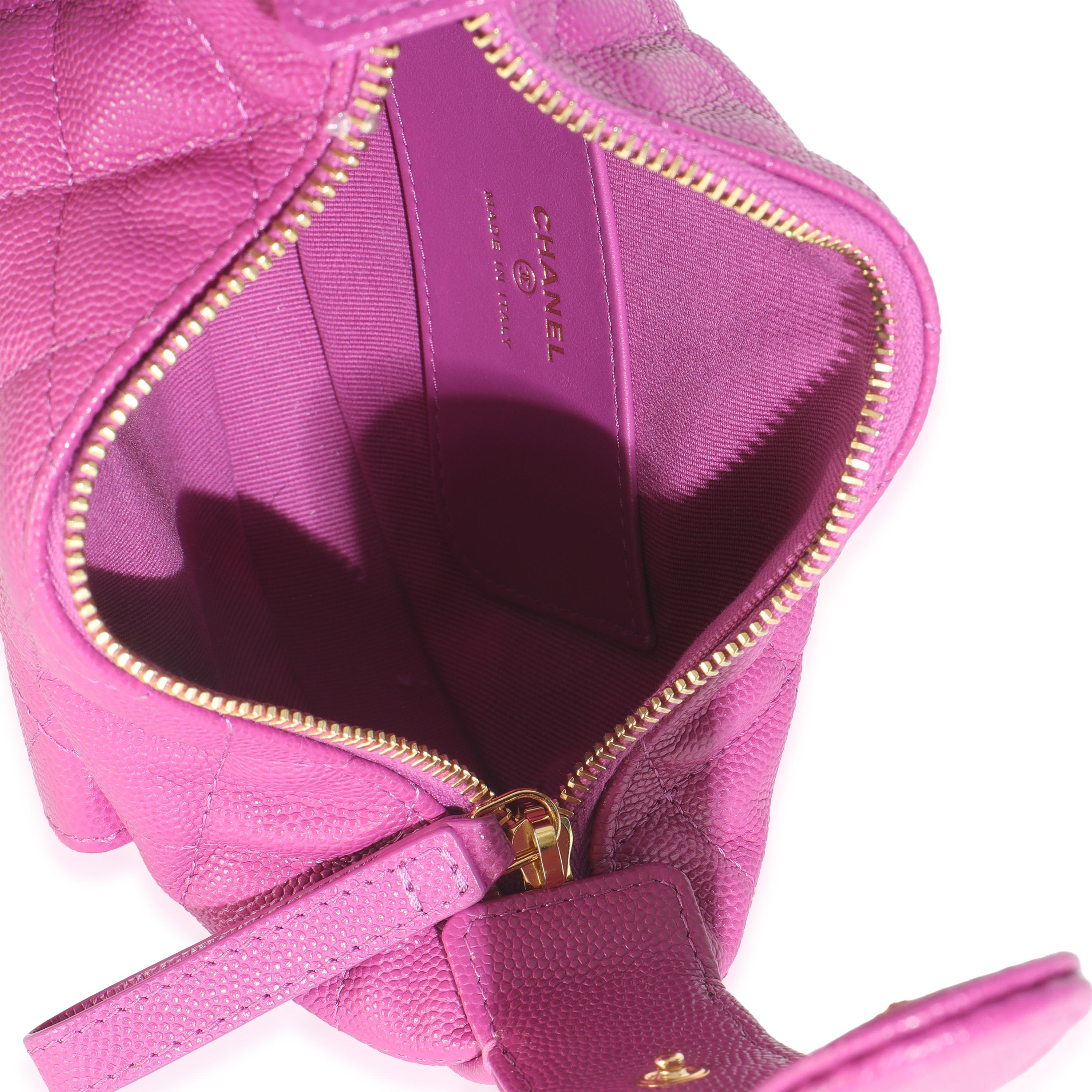 Chanel Purple Quilted Caviar Mini Round Hobo Handbag en vente 1