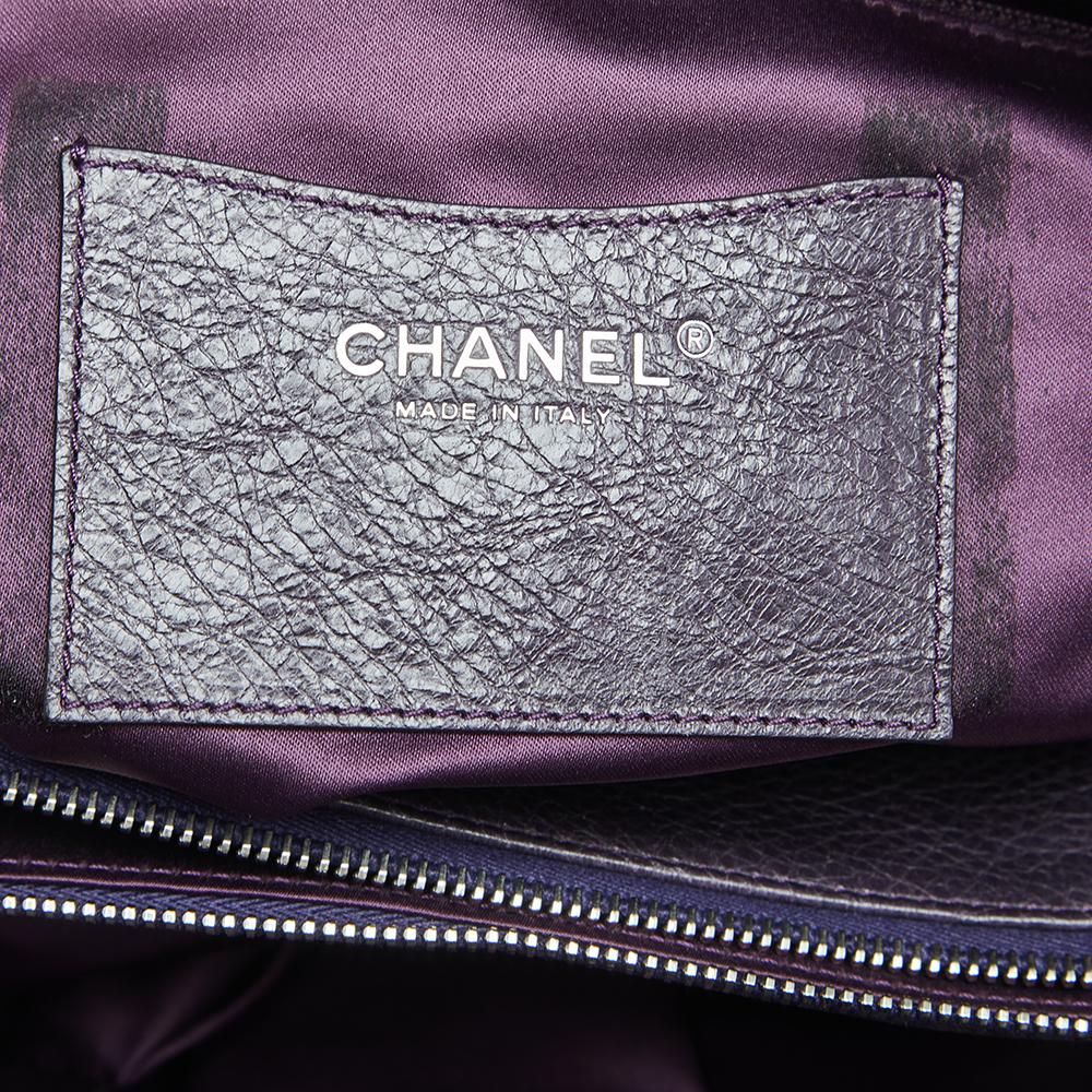 Chanel Purple Quilted Glazed Leather Large On the Road Tote 5