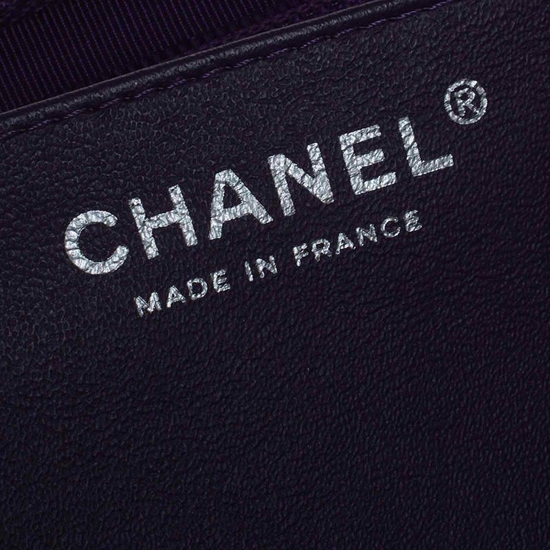 Chanel Purple Quilted Jersey Jumbo Classic Single Flap Bag 2