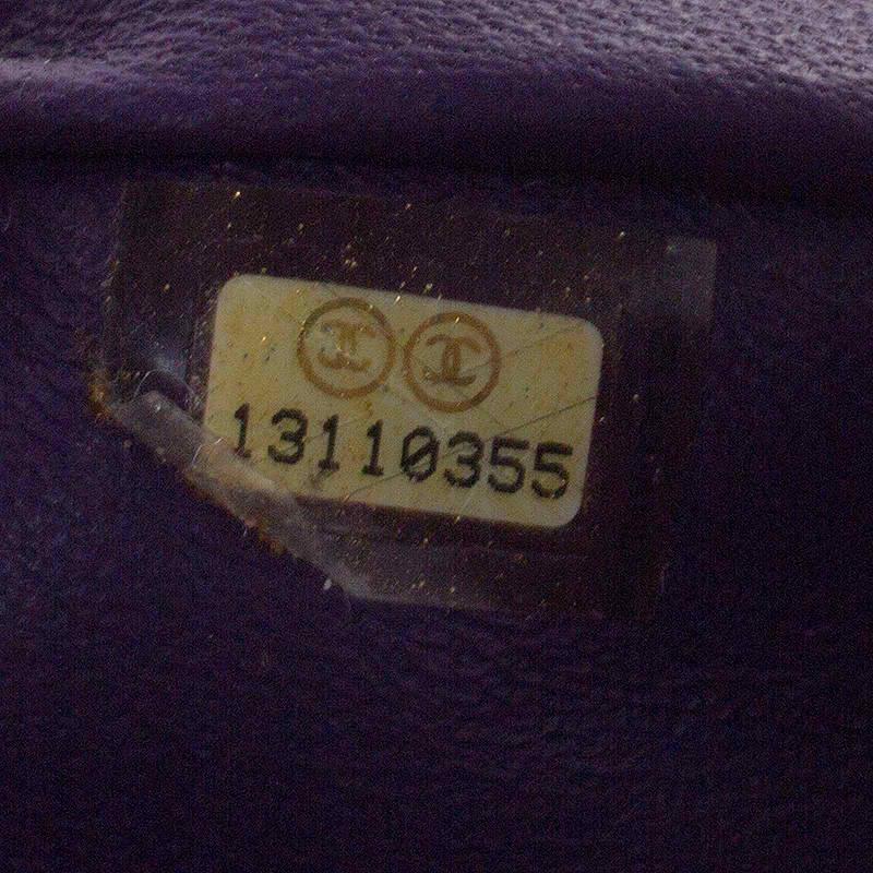 Chanel Purple Quilted Jersey Jumbo Classic Single Flap Bag 4