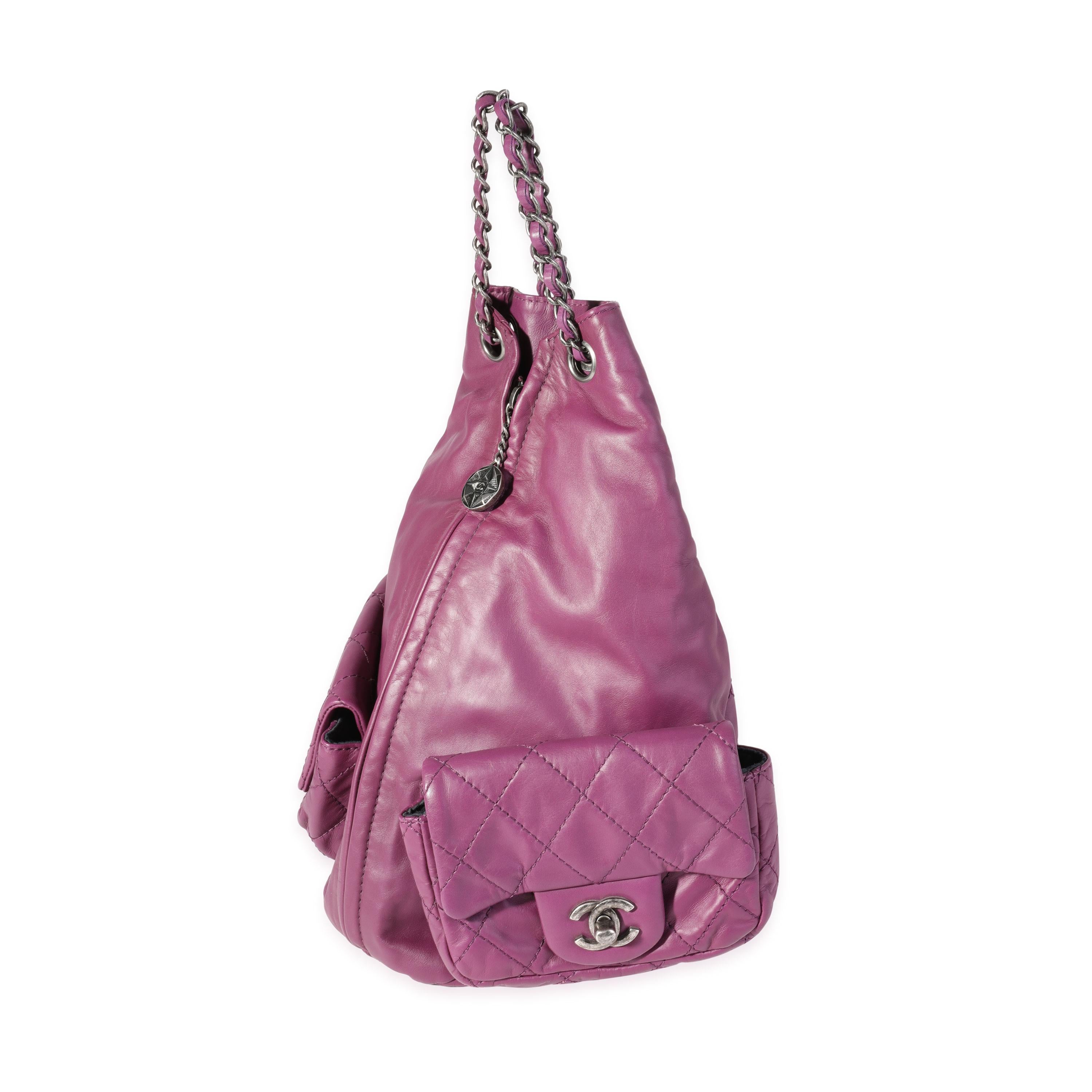 purple chanel backpack