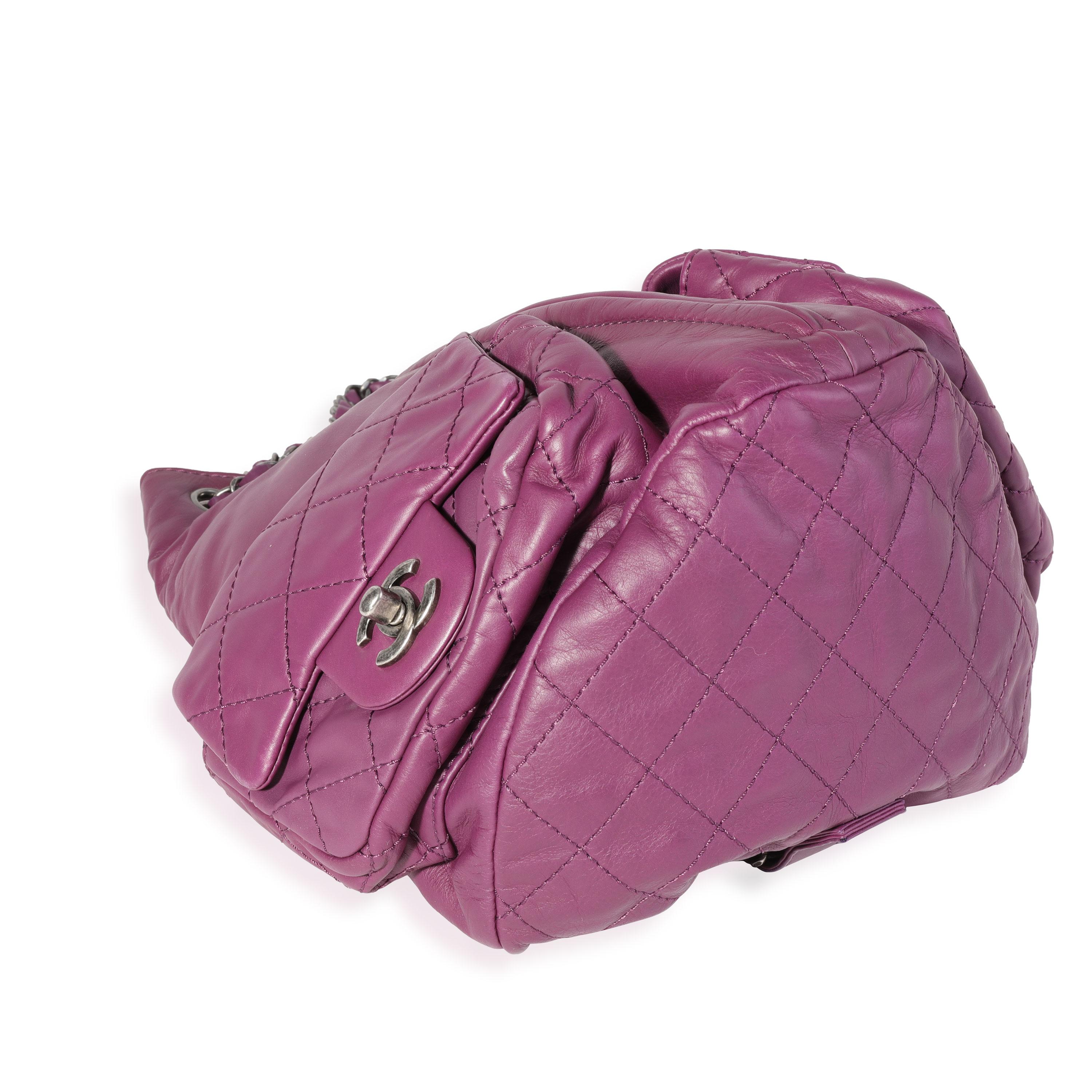 Chanel Purple Quilted Lambskin Backpack Is Back In Excellent Condition In New York, NY