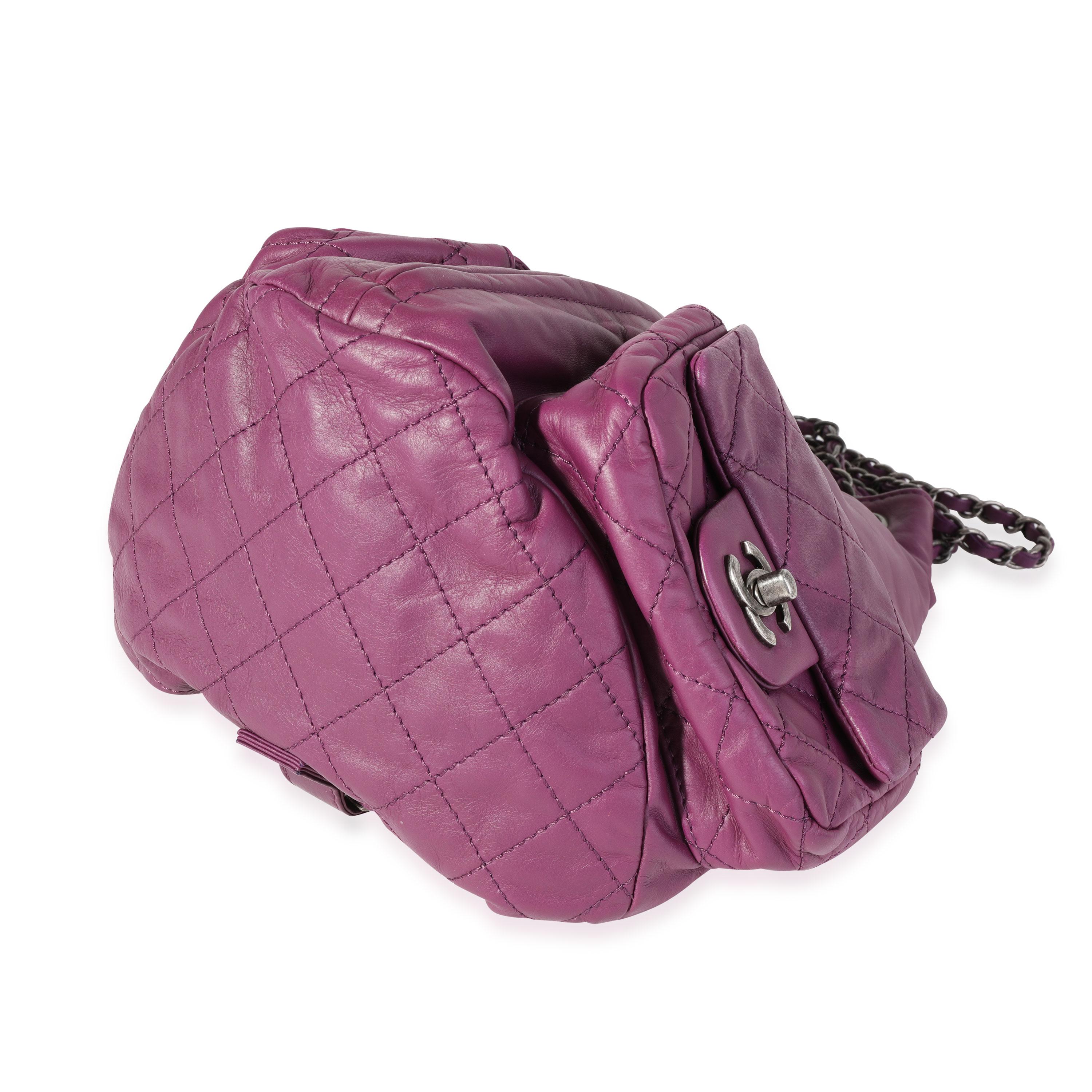 Chanel Purple Quilted Lambskin Backpack Is Back 1
