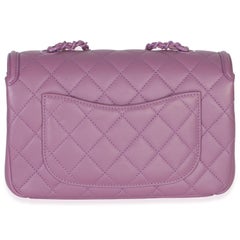 Chanel Purple Quilted Lambskin CC Chain Small Filigree Flap Bag