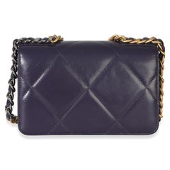 Chanel Purple Quilted Lambskin Chanel 19 Wallet On Chain