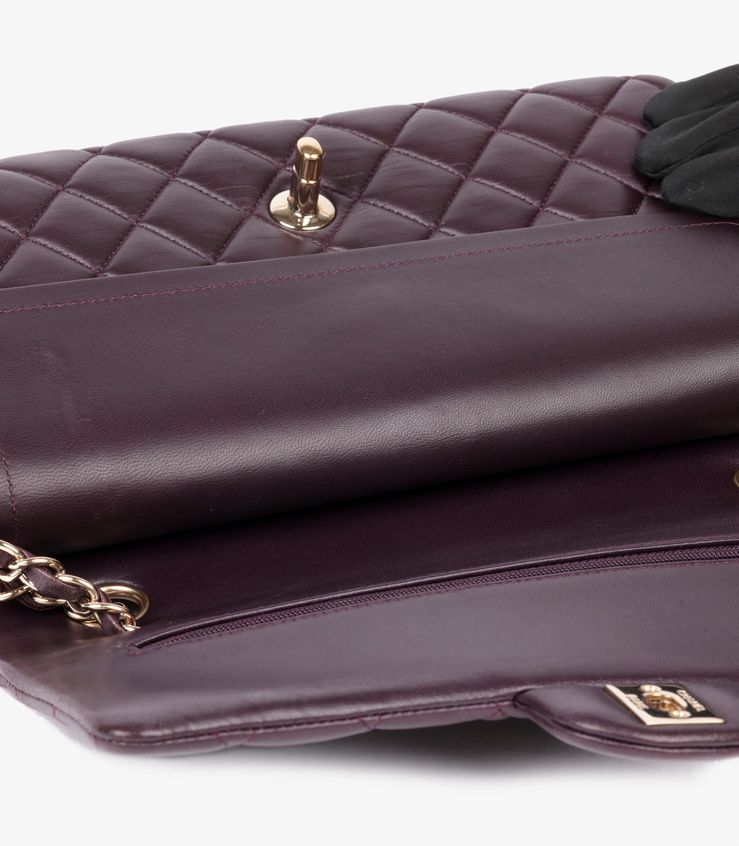 Chanel Purple Quilted Lambskin Medium Classic Double Flap Bag For Sale 6