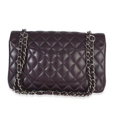 Chanel Purple Quilted Lambskin Medium Classic Double Flap Bag
