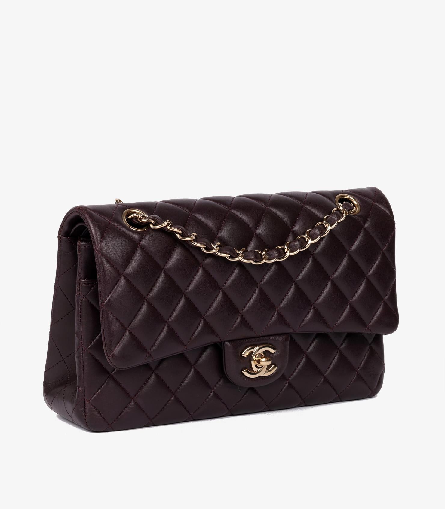 Chanel Purple Quilted Lambskin Medium Classic Double Flap Bag In Excellent Condition For Sale In Bishop's Stortford, Hertfordshire