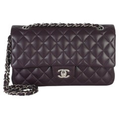 Chanel Purple Quilted Lambskin Medium Classic Double Flap Bag