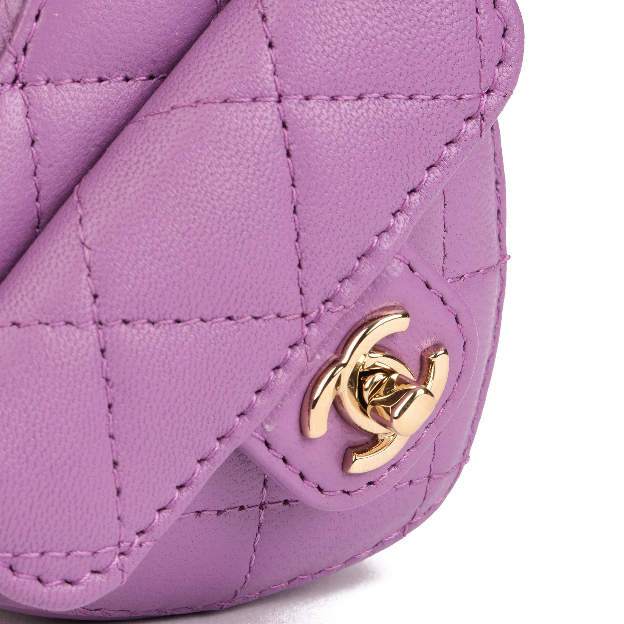 CHANEL Purple Quilted Lambskin Micro Love Heart 1