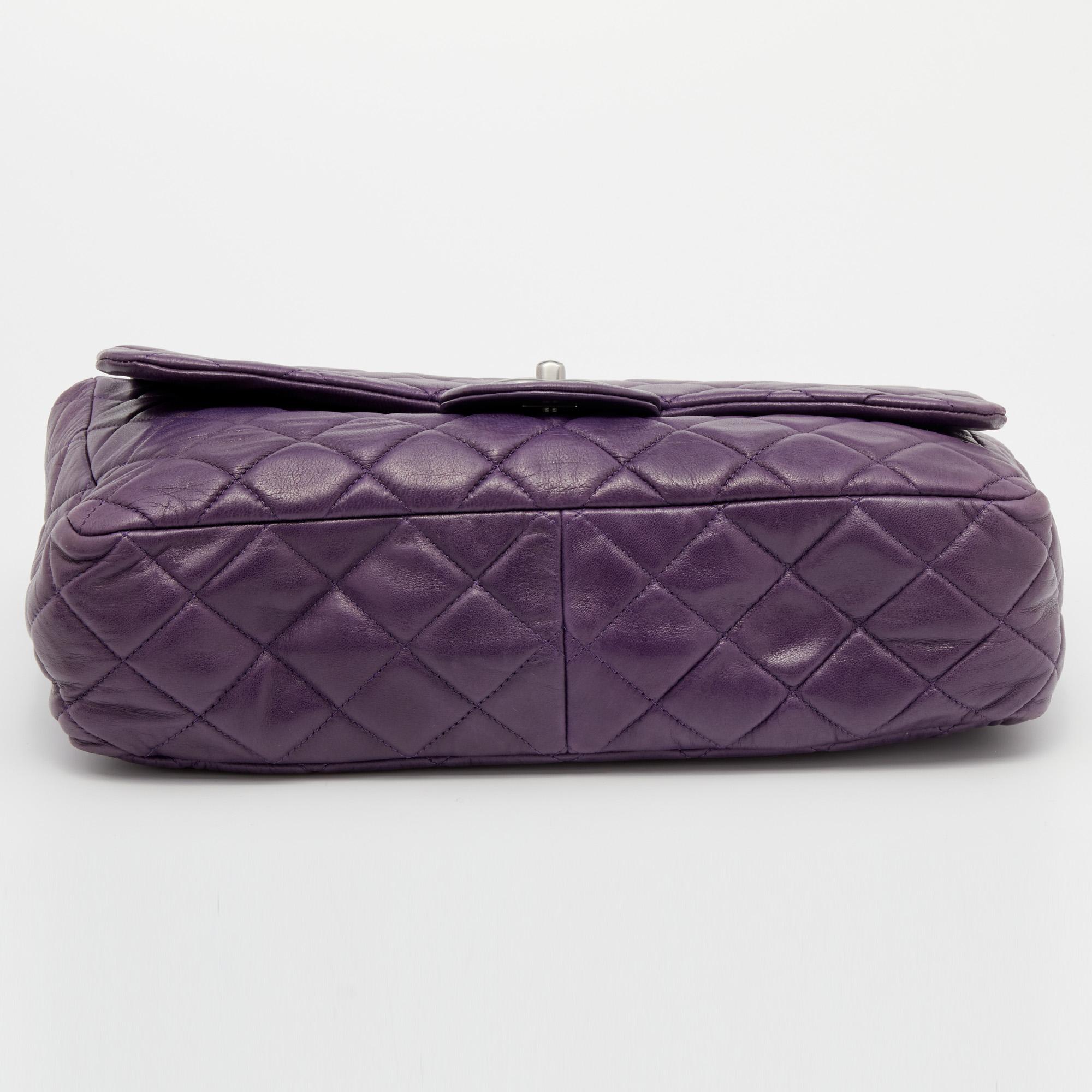 purple quilted purse