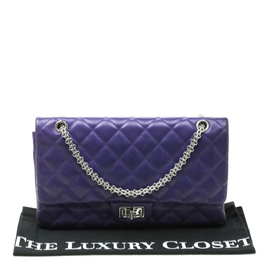 Chanel Purple Quilted Leather Reissue 2.55 Classic 227 Flap Bag 8