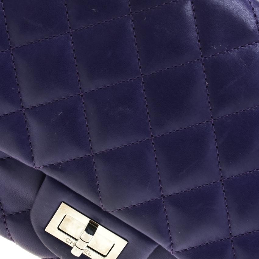 Chanel Purple Quilted Leather Reissue 2.55 Classic 227 Flap Bag 4