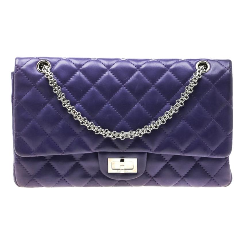 Chanel Purple Quilted Leather Reissue 2.55 Classic 227 Flap Bag