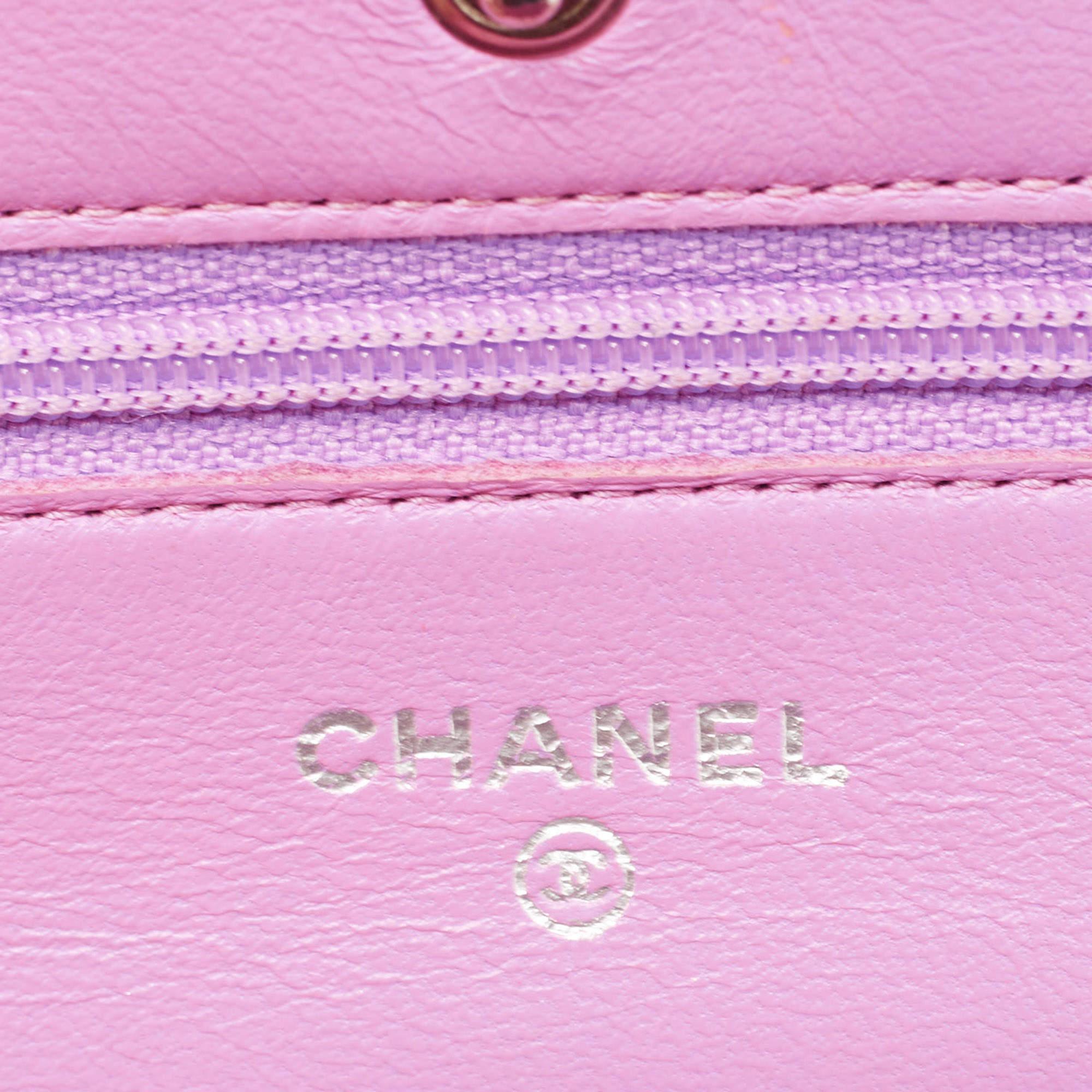 Chanel Purple Quilted Leather WOC Bag 1