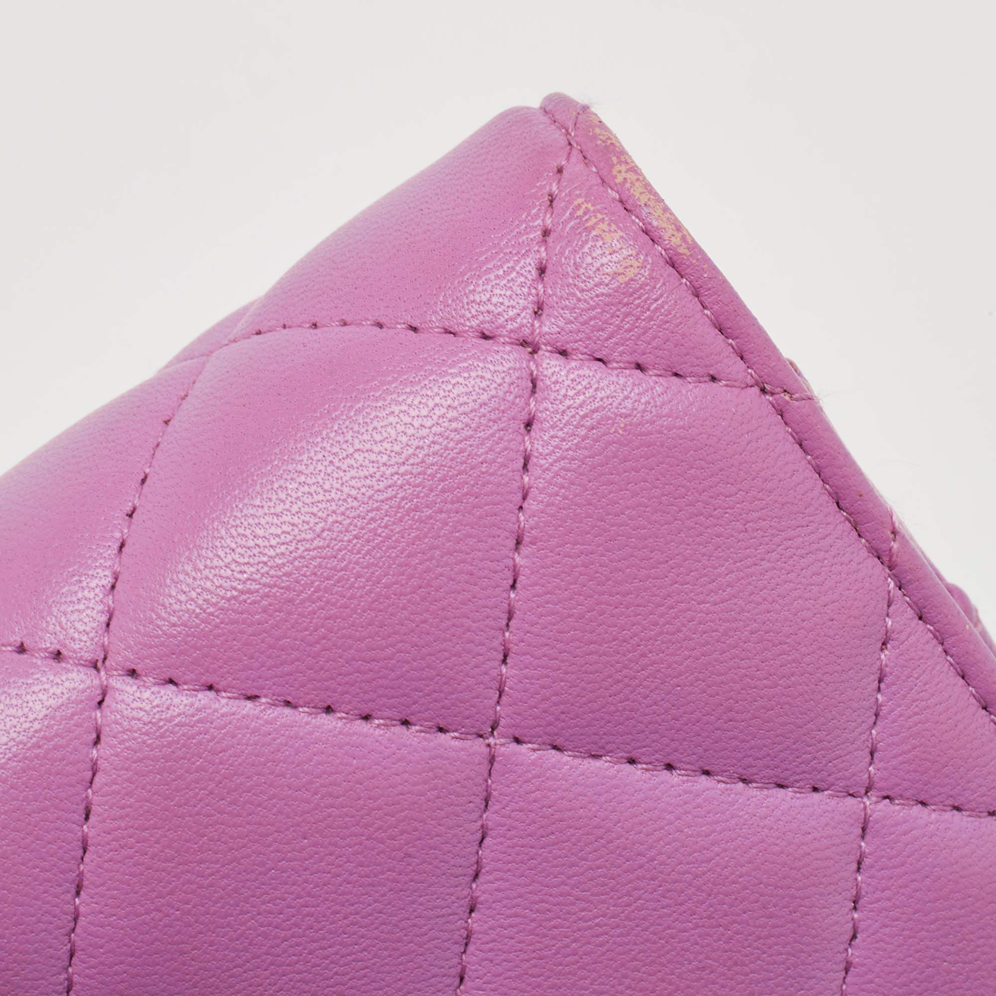 Chanel Purple Quilted Leather WOC Bag 4