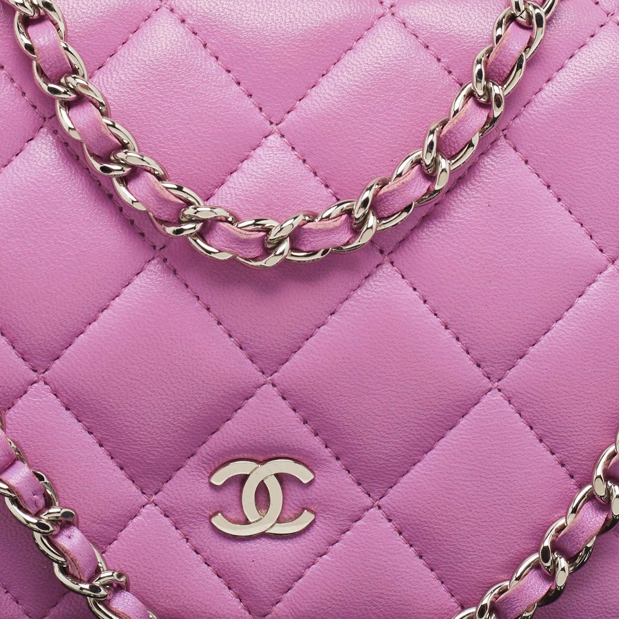 Chanel Purple Quilted Leather WOC Bag 5