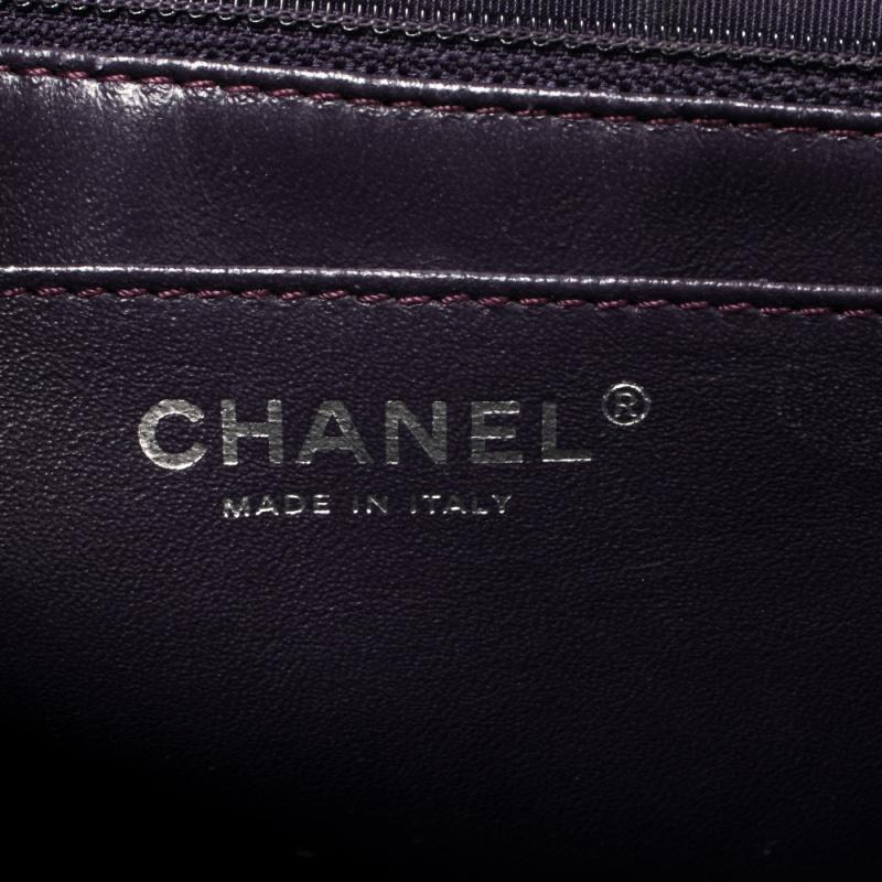 Chanel Purple Quilted Patent Leather Jumbo Classic Single Flap Bag 5