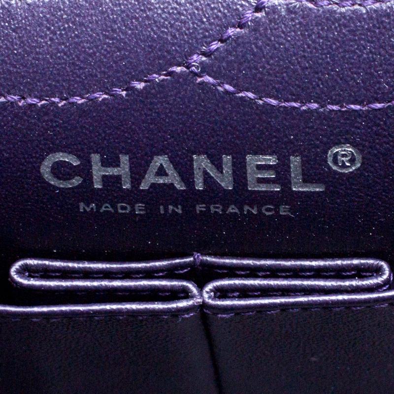 Chanel Purple Quilted Patent Leather Reissue 2.55 Classic 225 Flap Bag 5