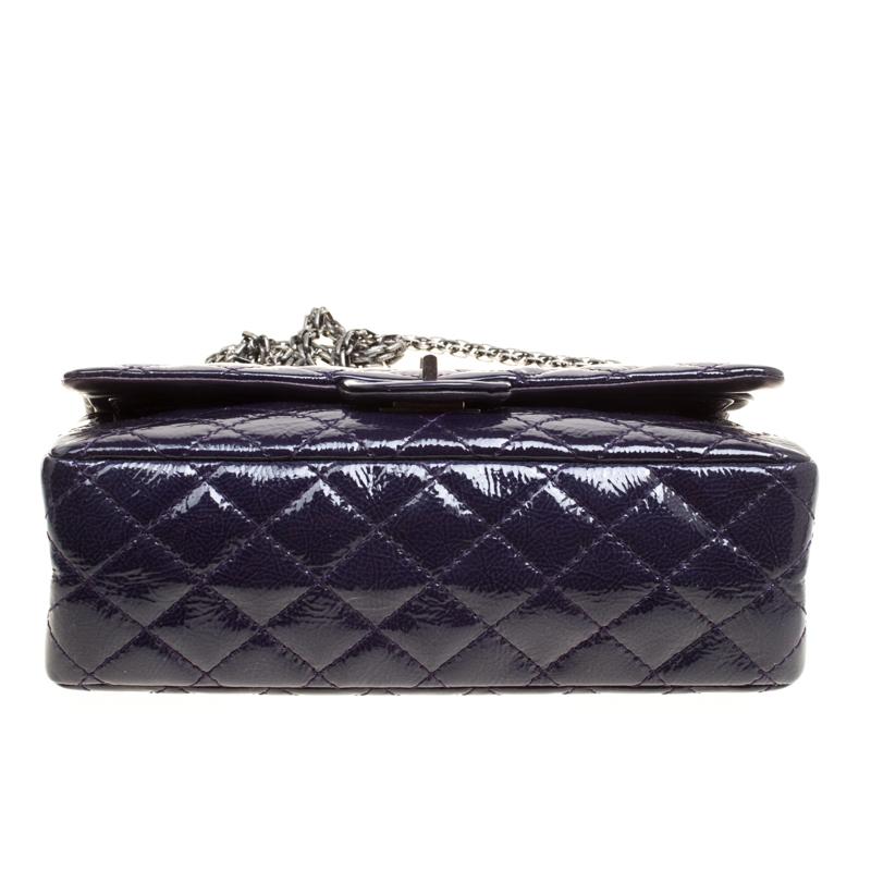 Chanel Purple Quilted Patent Leather Reissue 2.55 Classic 225 Flap Bag 4