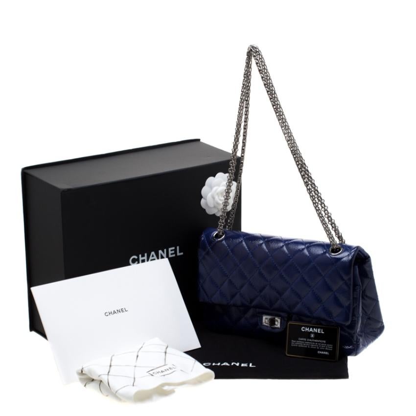 Chanel Purple Quilted Patent Leather Reissue 2.55 Classic 226 Flap Bag 7