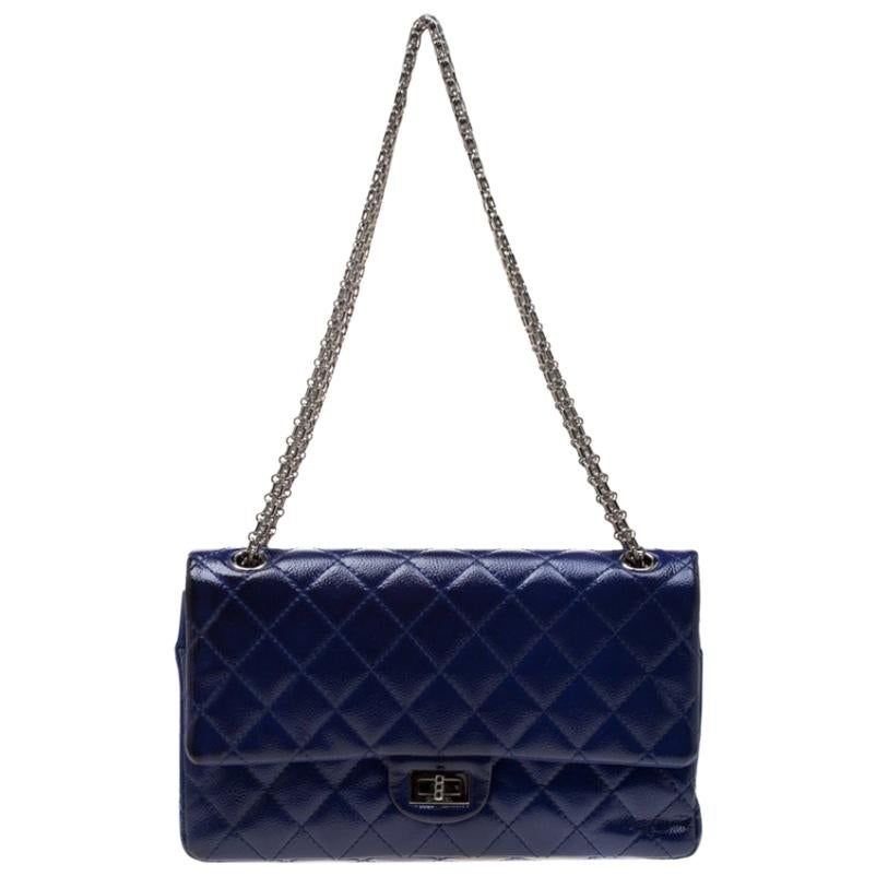 Chanel Purple Quilted Patent Leather Reissue 2.55 Classic 226 Flap Bag