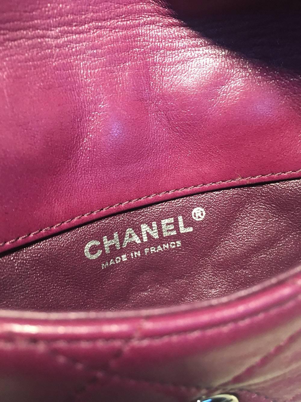 Chanel Purple Quilted Wallet on a Chain WOC Classic Shoulder Crossbody Bag 5