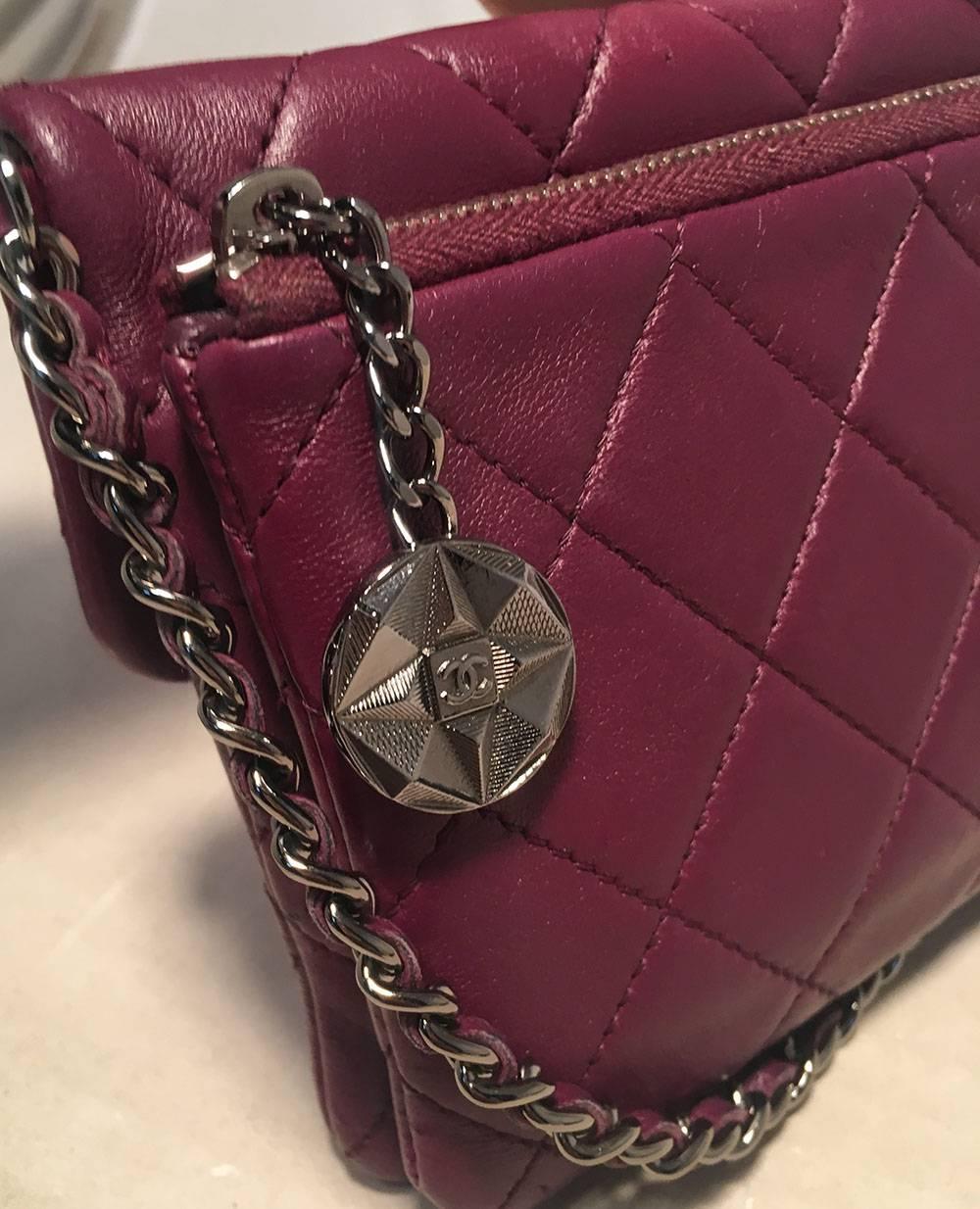 Chanel Purple Quilted Wallet on a Chain WOC Classic Shoulder Crossbody Bag 1