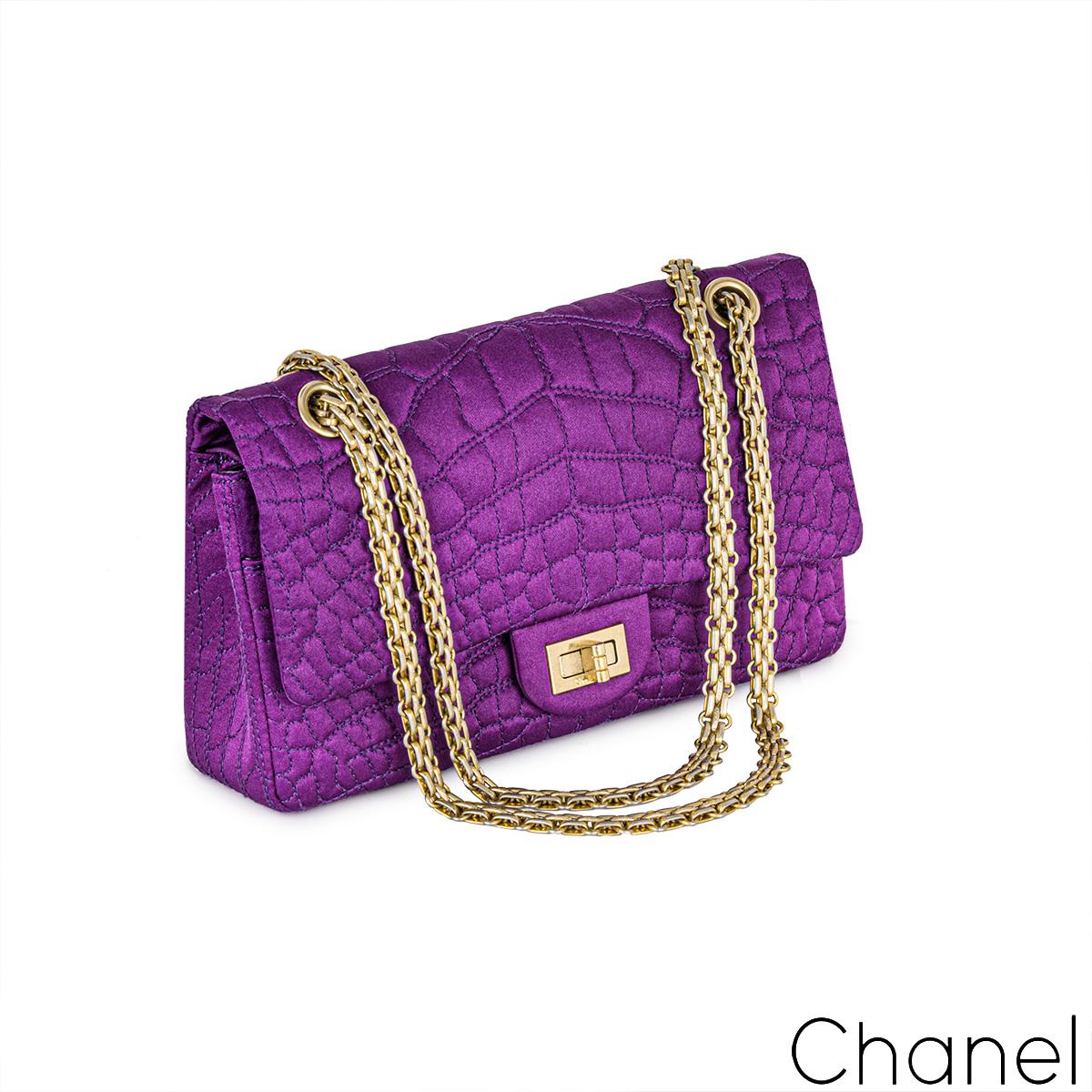 chanel purple satin bag