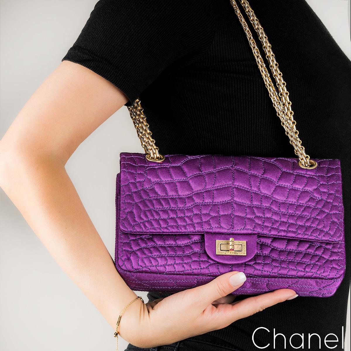 Chanel Purple Satin 2.55 Reissue Small 255 Bag For Sale 3