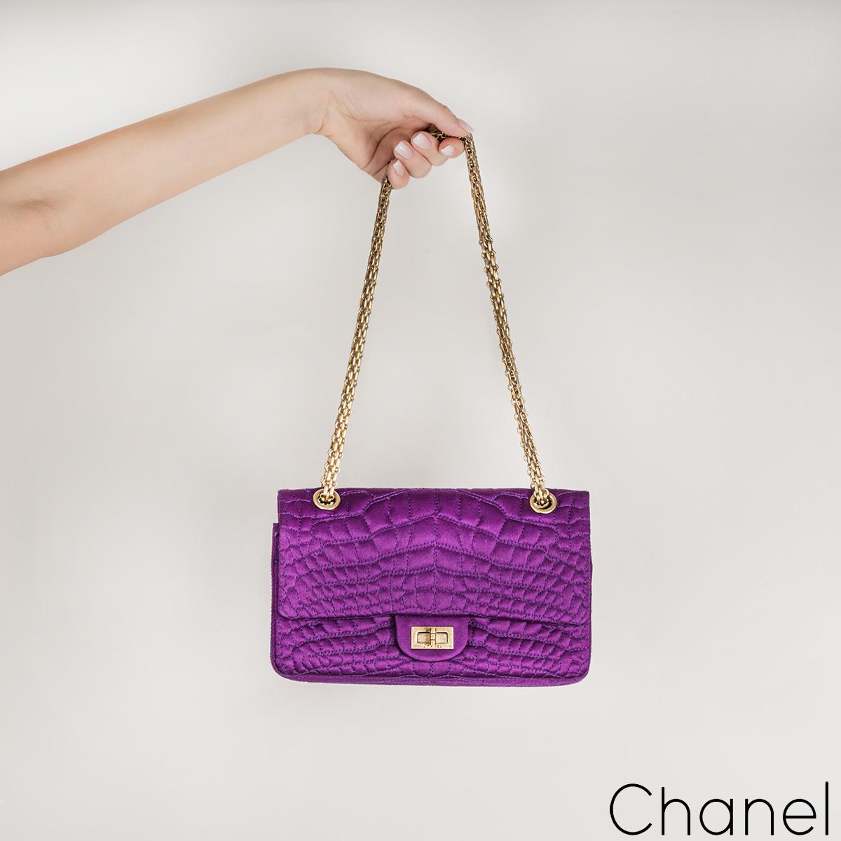 Chanel Purple Satin 2.55 Reissue Small 255 Bag For Sale 4