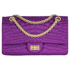 Vintage Chanel Purple Satin 2.55 Reissue Small 255 Bag